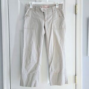 Plugg Size 9 Stylish Vintage Beige Cropped Pants